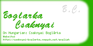boglarka csaknyai business card