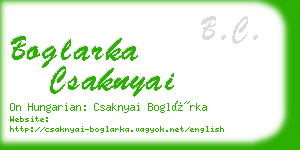 boglarka csaknyai business card